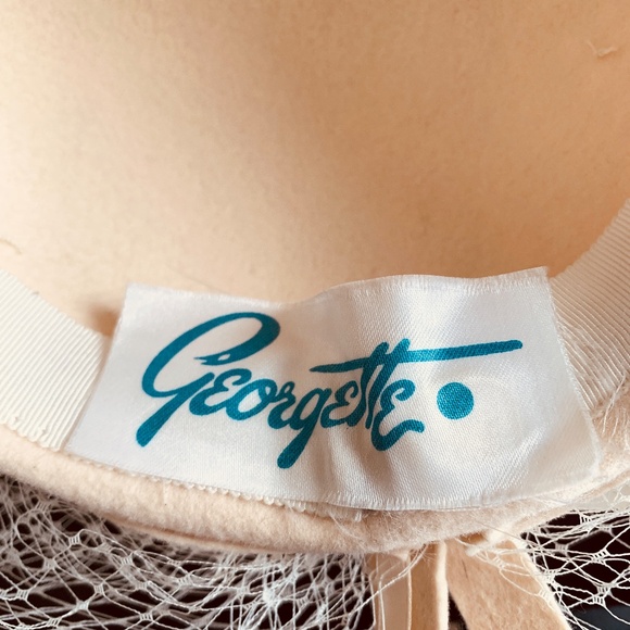 Womens Hat & Veil with Braid Satin Trim Bow MINT Georgette Wedding Bridal - Picture 7 of 7